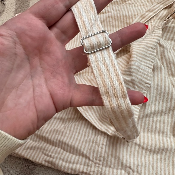 Plus Size 2X Torrid Beige Linen Striped Overall - Picture 6 of 11